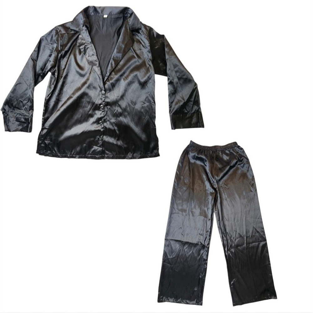 Pajamas Woman Long Sleeve with buttons Black Size Small